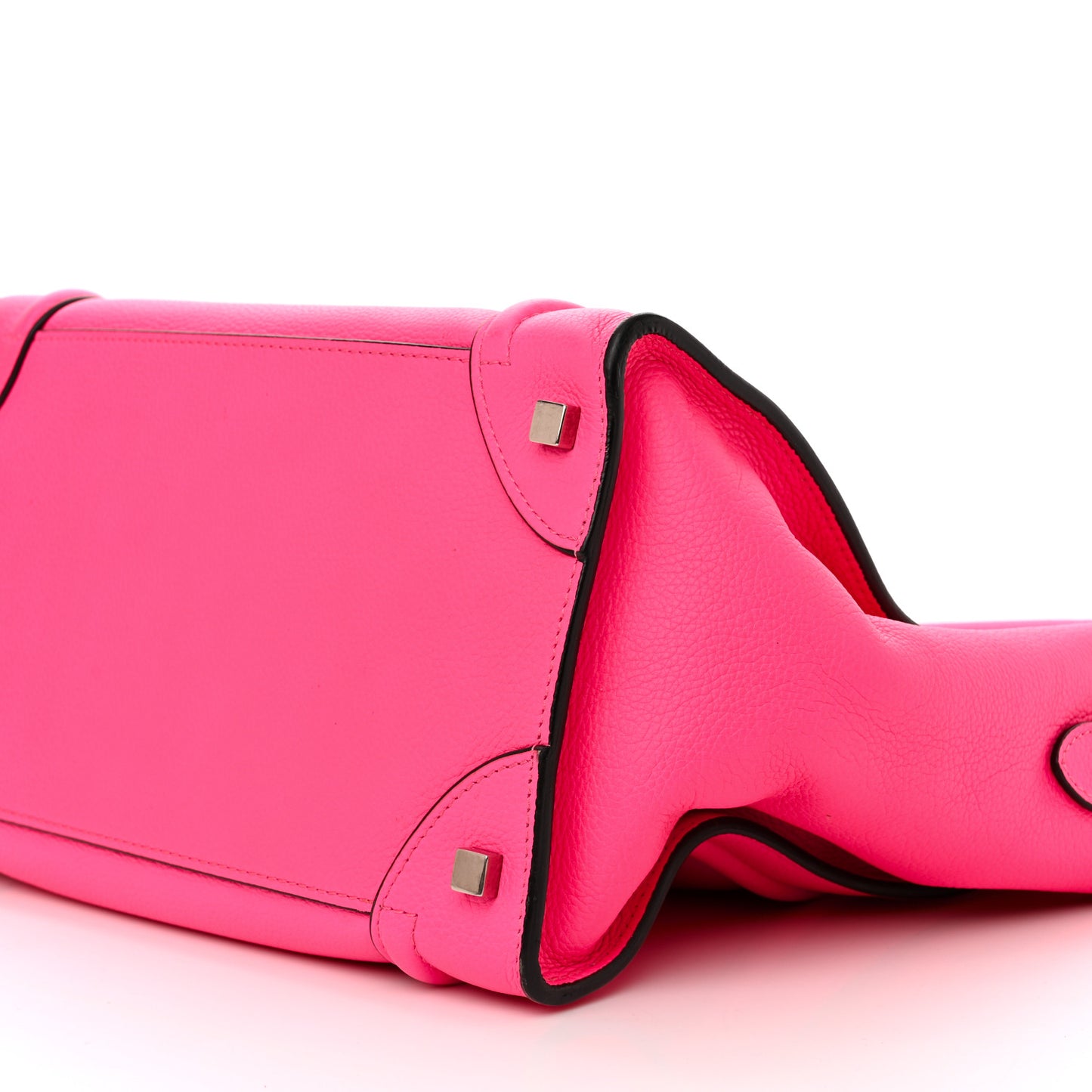 Drummed Calfskin Mini Luggage Fluo Pink