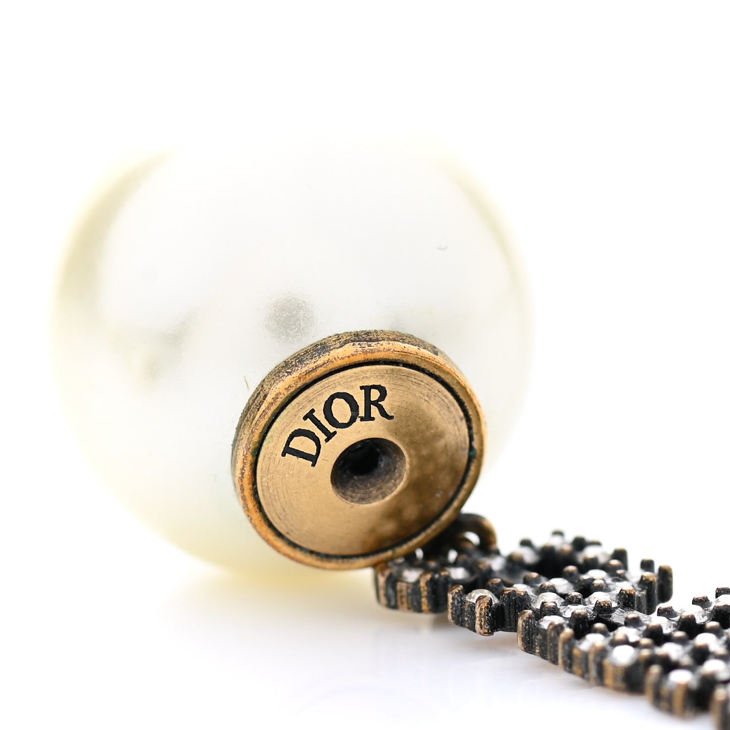 Pearl Crystal J'Adior Tribal Earrings Gold