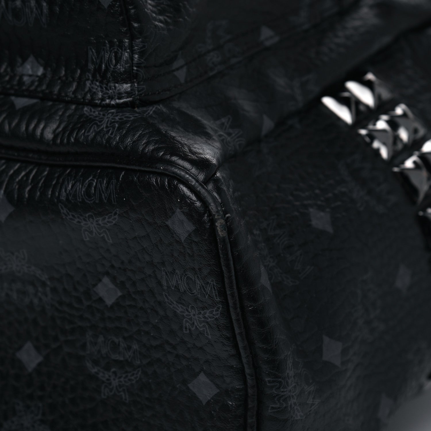 MCM Visetos Medium Side Studs Stark Backpack Black 10 of 12