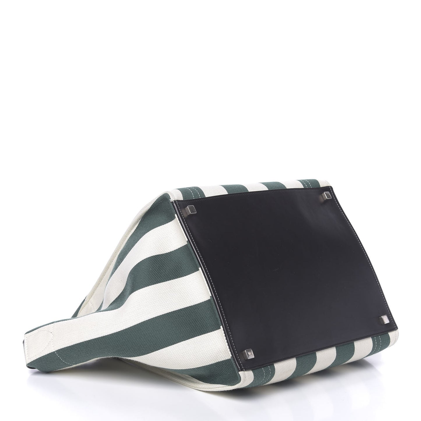 Cotton Canvas Striped Medium Phantom Luggage White Green