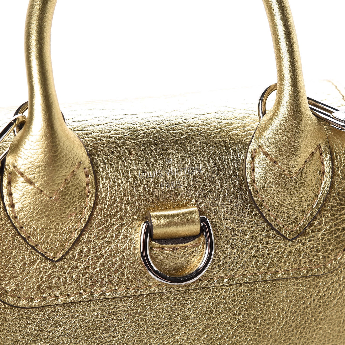 Metallic Calfskin Lockme Mini Backpack Gold