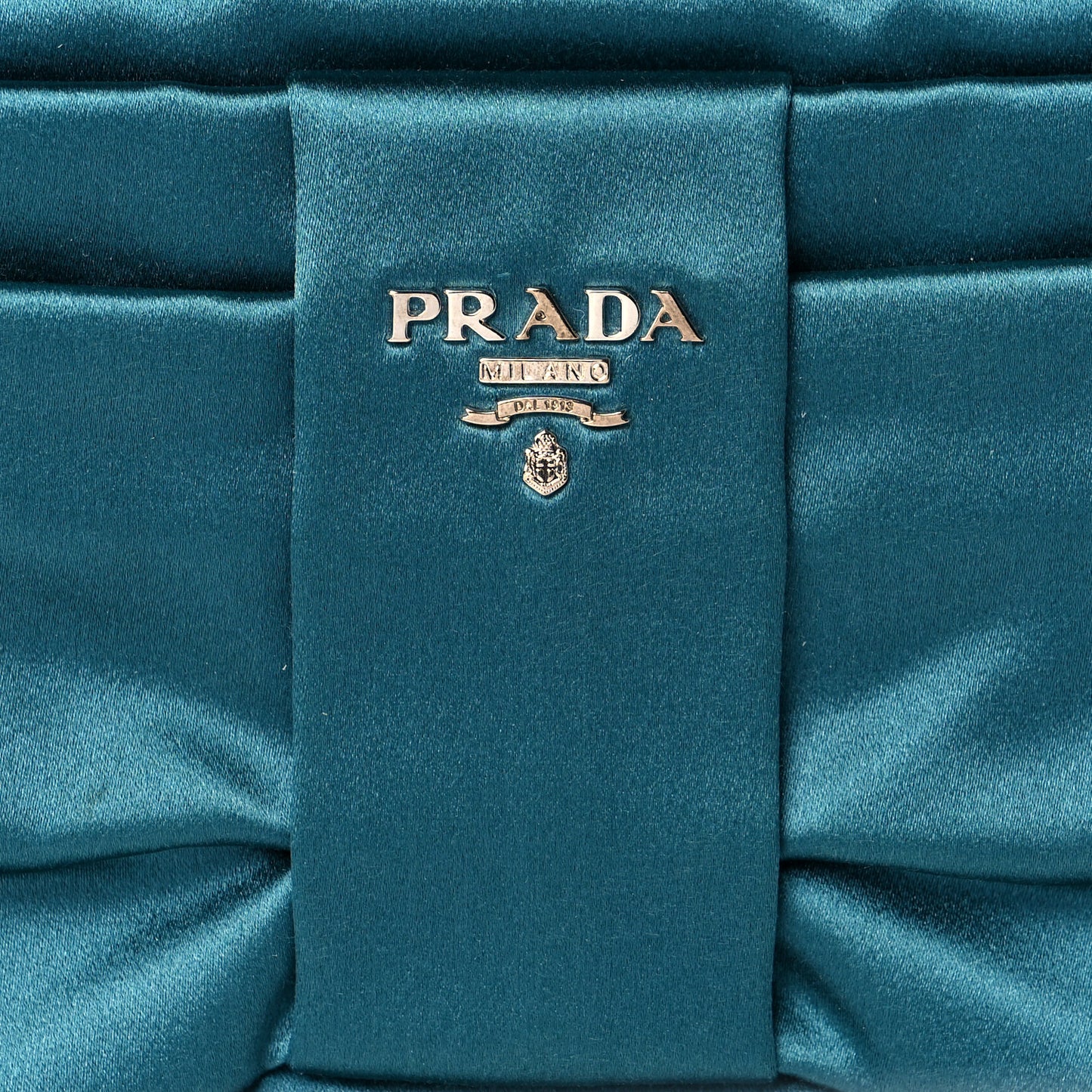 Satin Rasso Bow Pochette Clutch Turchese