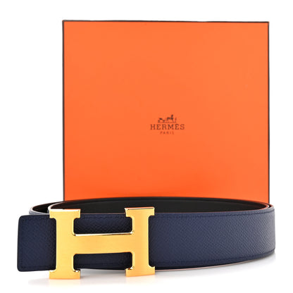 Hermes Swift Epsom 32mm H Belt 95 38 Black Bleu Saphir 5 of 5