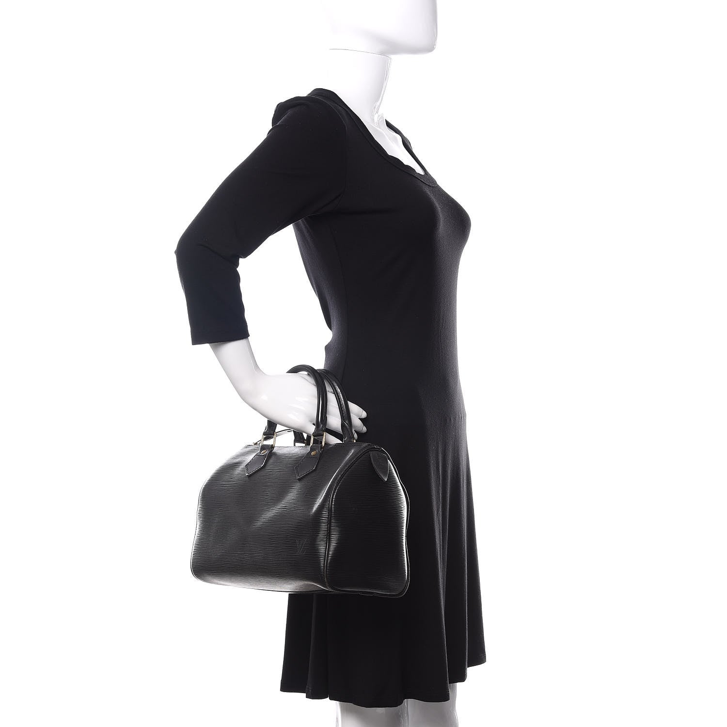 Louis Vuitton Epi Speedy 25 Black 2 of 10