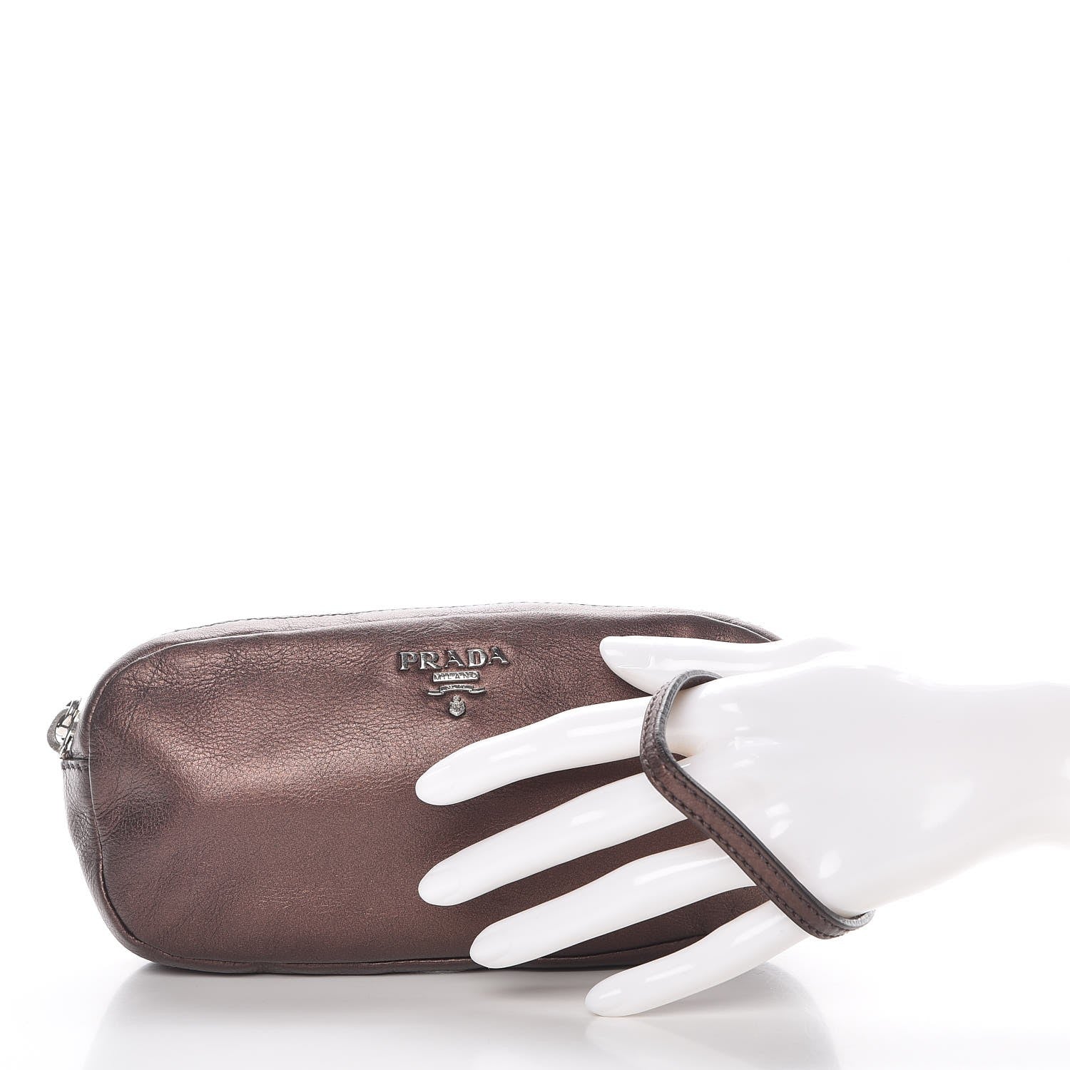 Prada Vitello Mordore Wristlet Antico 2 of 7