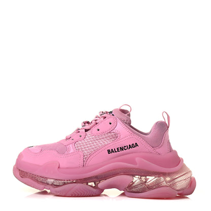 Balenciaga Fabric Mesh Clear Sole Womens Triple S Sneakers 38 Pink 1 of 12