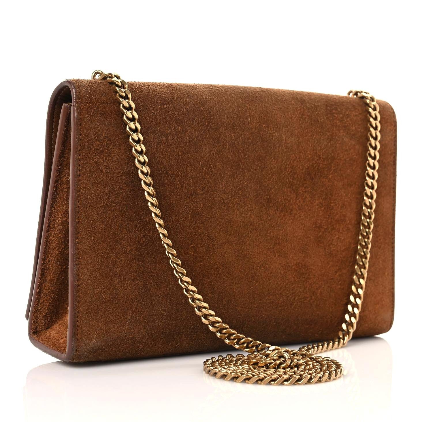 Saint Laurent Suede Studded Medium Classic Monogram Kate Tassel Satchel Light Ochre 2 of 17