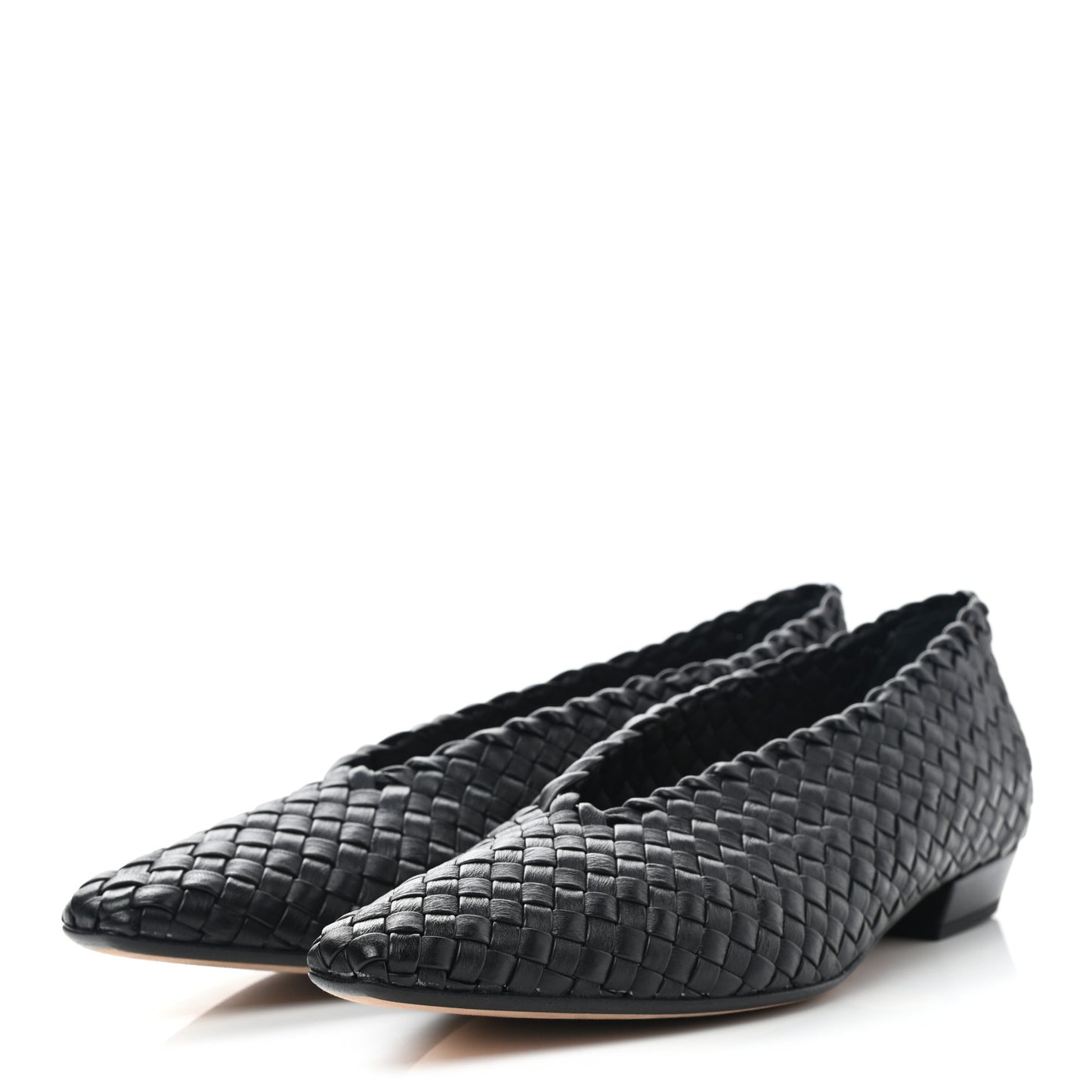 Nappa Intrecciato Almond Flats 40.5 Black