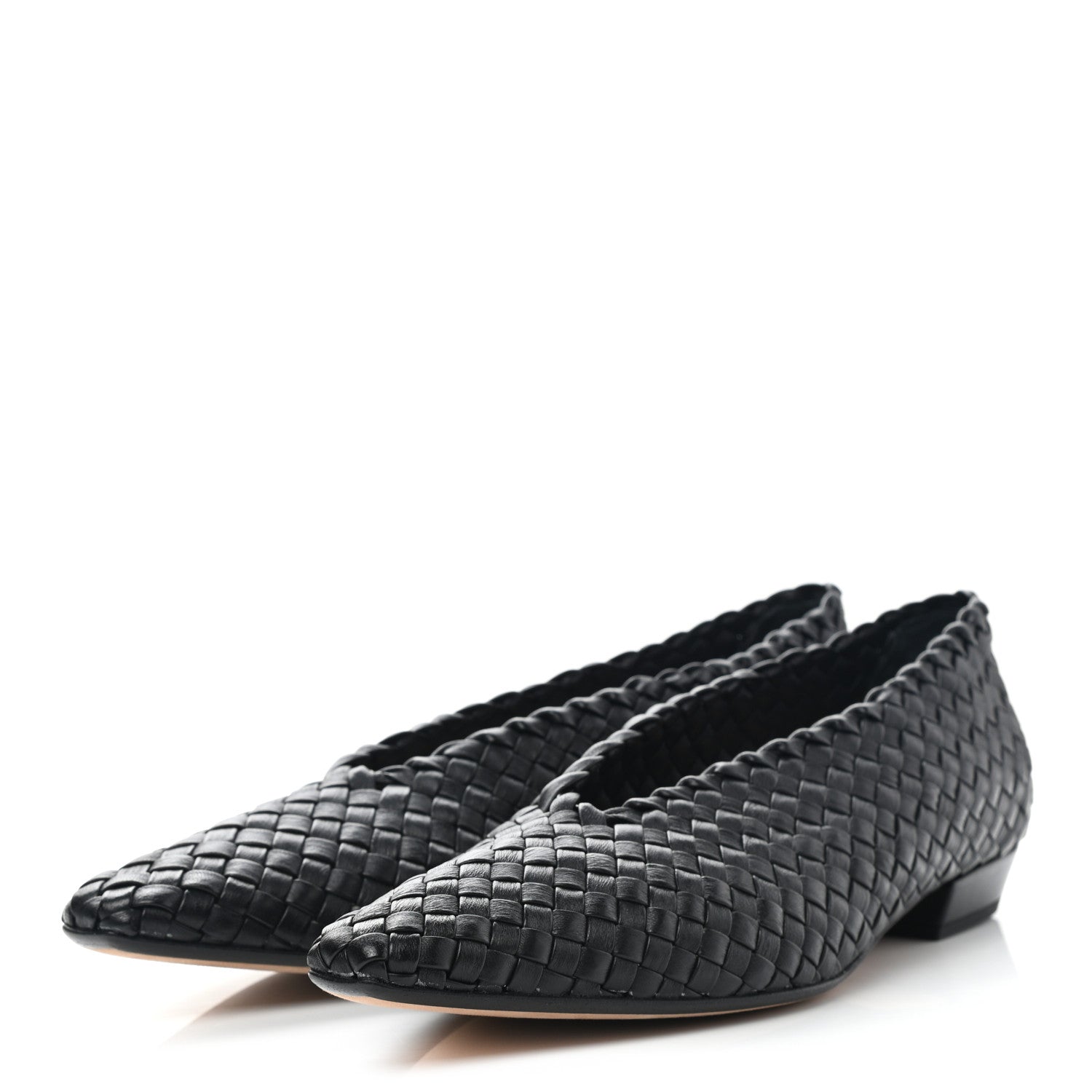 Bottega Veneta Nappa Intrecciato Almond Flats 40.5 Black 3 of 7