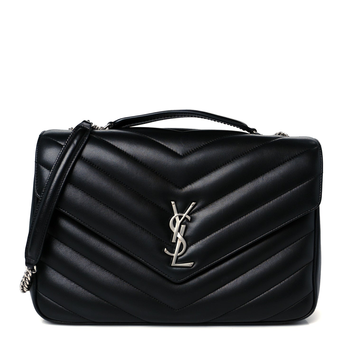 Lambskin Quilted Monogram Large LouLou Black