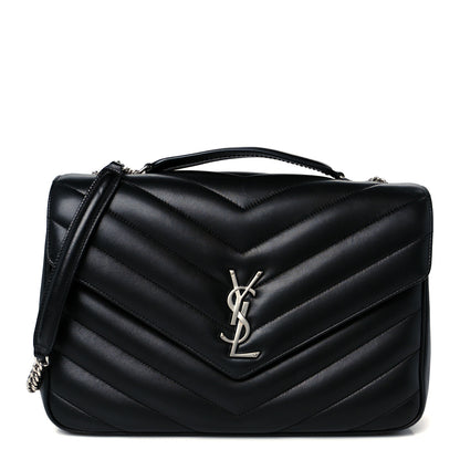 Saint Laurent Lambskin Quilted Monogram Large LouLou Black 1 of 14