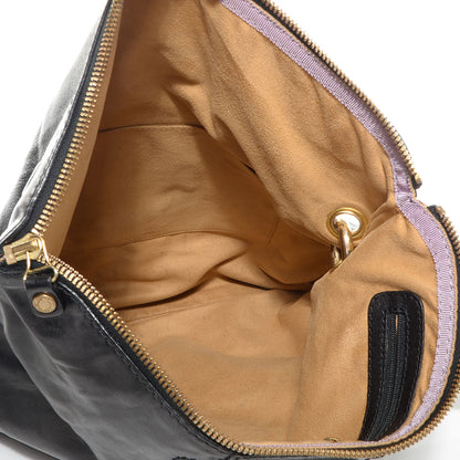 Jimmy Choo Calfskin Suede Marin Foldover Clutch Black 5 of 8