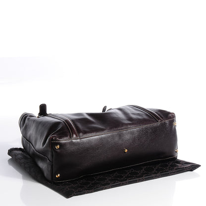 Gucci Leather Medium Britt Tote Dark Brown 4 of 7