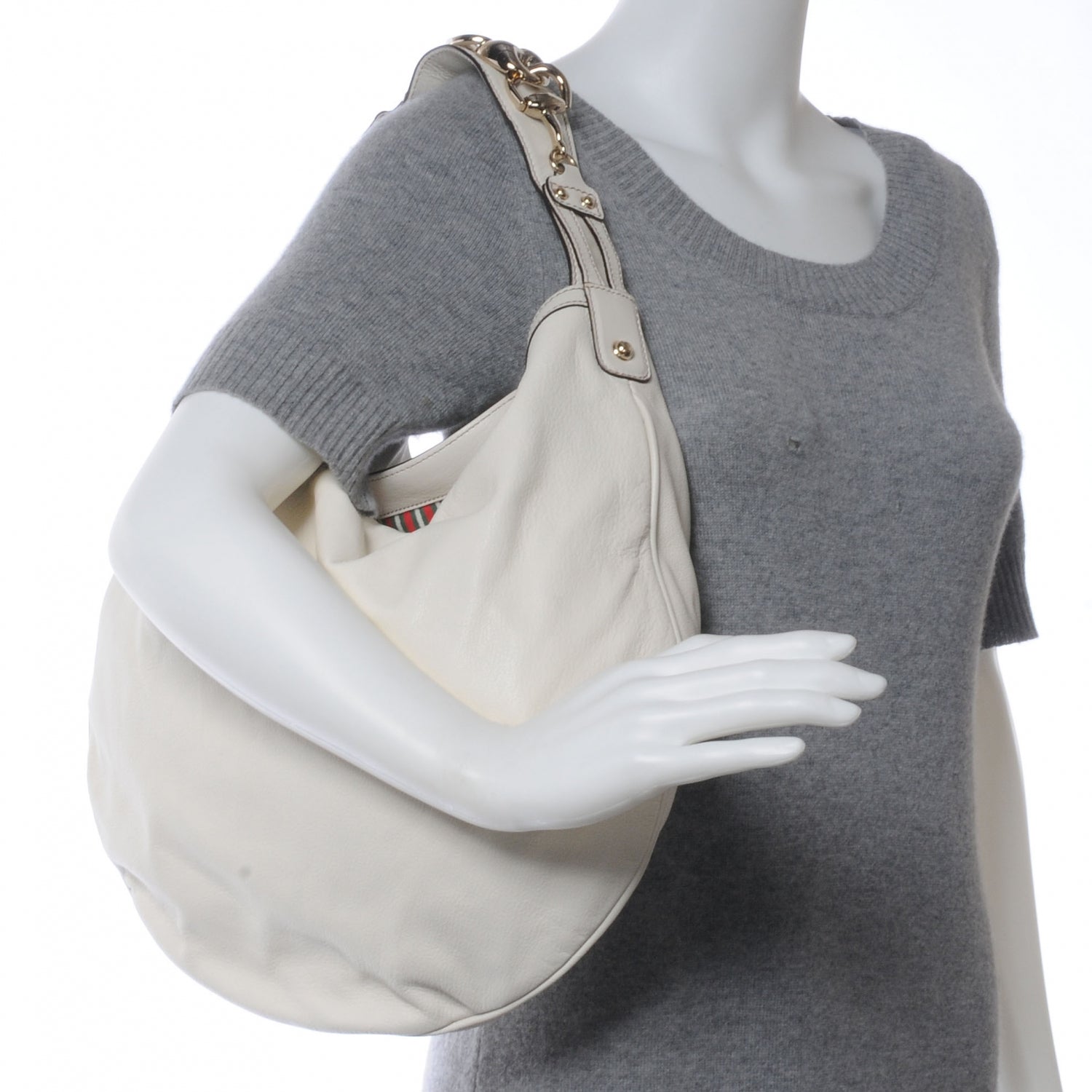 Gucci Leather Wave Hobo Off White 2 of 7