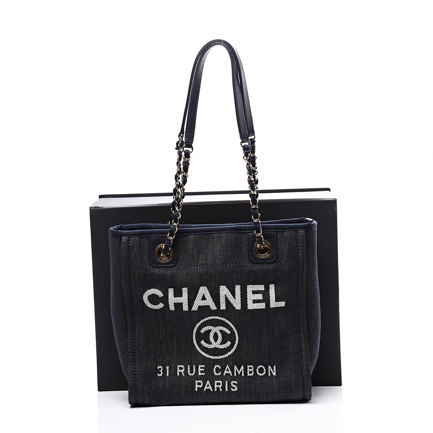 Chanel Denim Mini Deauville Tote Dark Blue 10 of 10