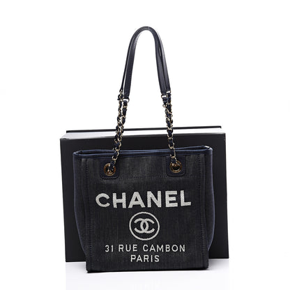 Chanel Denim Mini Deauville Tote Dark Blue 10 of 10