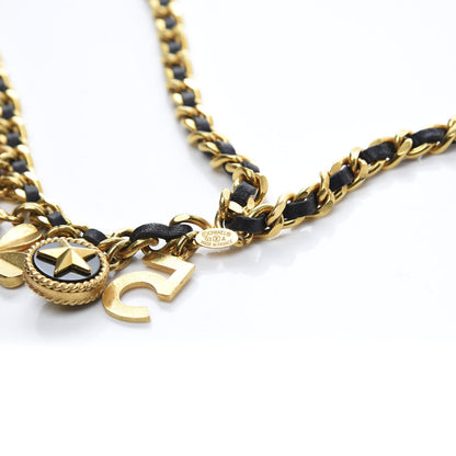 Chanel Lambskin Gold Chain Iconic Charm Belt Black Gold 4 of 4
