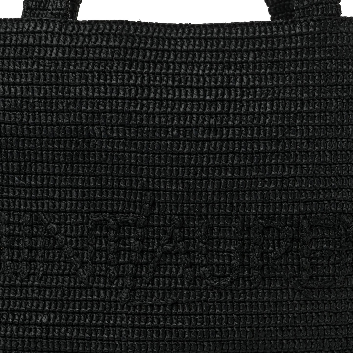 Raffia Logo Tote Black