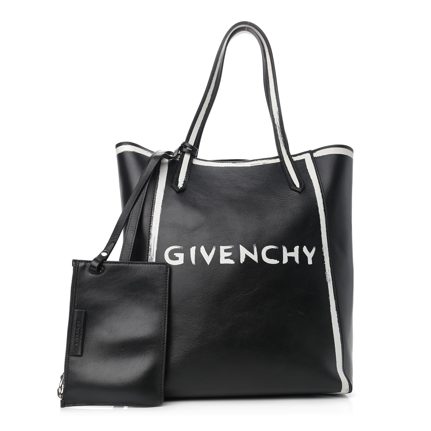 Givenchy Calfskin Logo Print Medium Stargate Shopper Tote Black 1 of 13