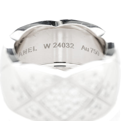 Chanel 18K White Gold Diamond Large Coco Crush Ring 52 6 5 of 7