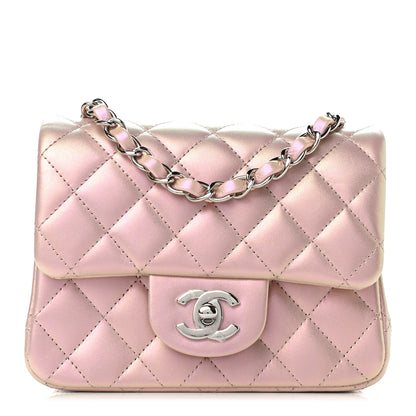 Chanel Iridescent Lambskin Quilted Mini Square Flap Pink 1 of 9
