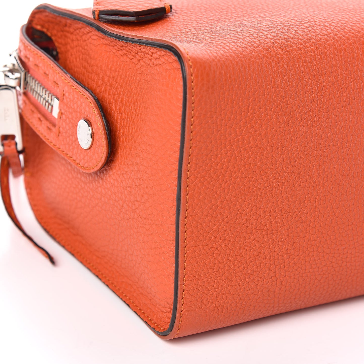 Calfskin Romano Selleria Lei Boston Tote Dark Orange