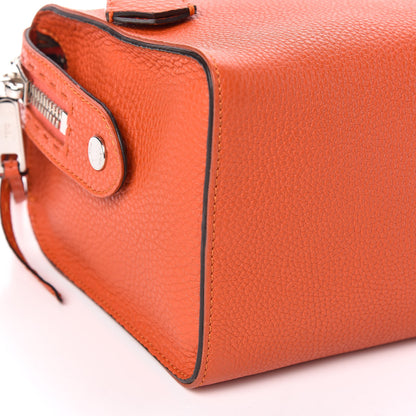 Fendi Calfskin Romano Selleria Lei Boston Tote Dark Orange 5 of 9