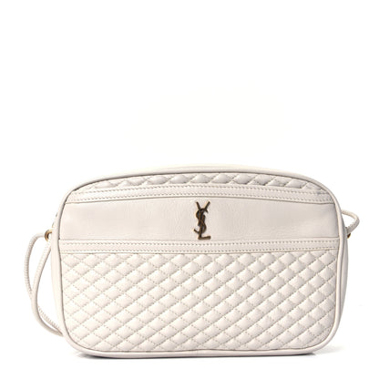 Saint Laurent Lambskin Quilted Victoire Camera Bag Blanc Vintage 1 of 4