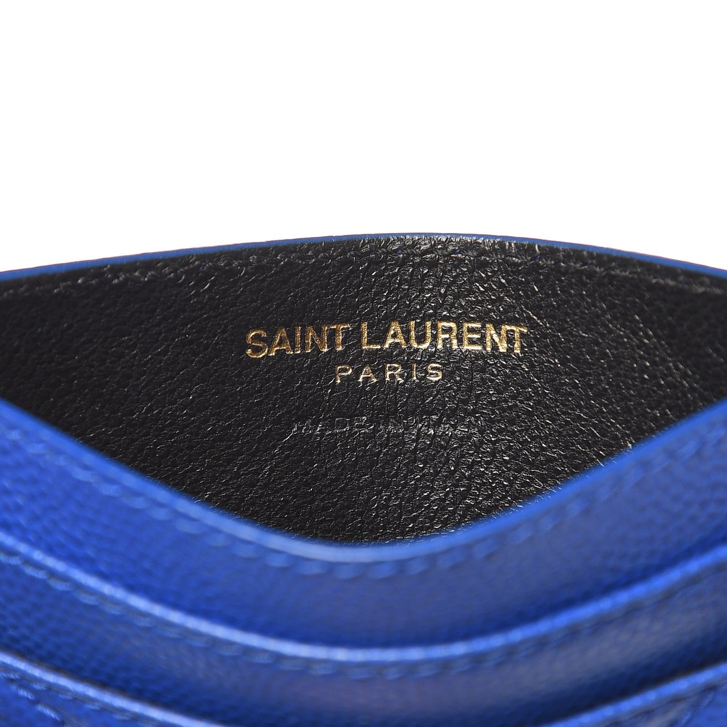 Grain De Poudre Matelasse Monogram Credit Card Case Blue Majorelle