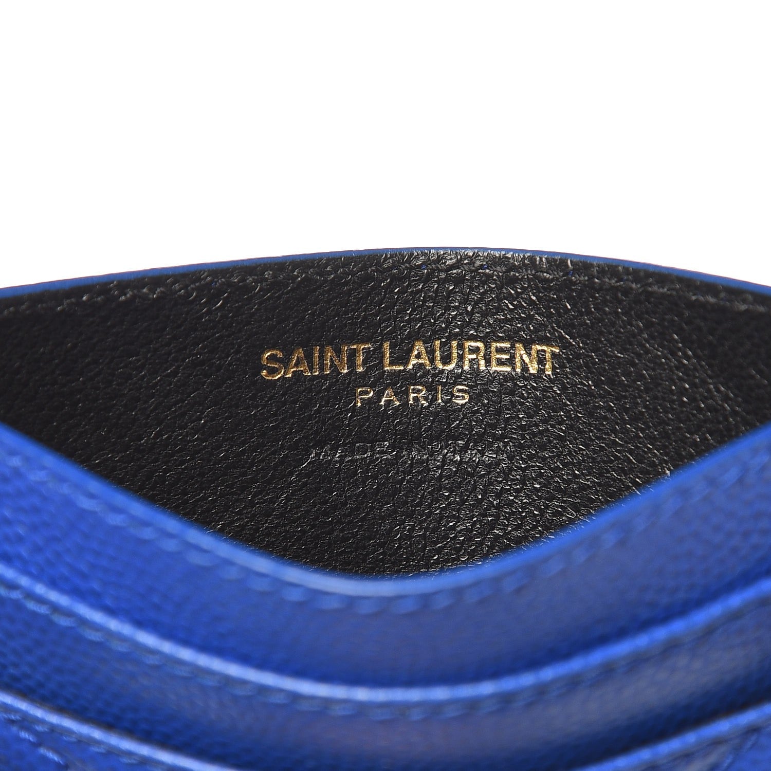 Saint Laurent Grain De Poudre Matelasse Monogram Credit Card Case Blue Majorelle 6 of 7