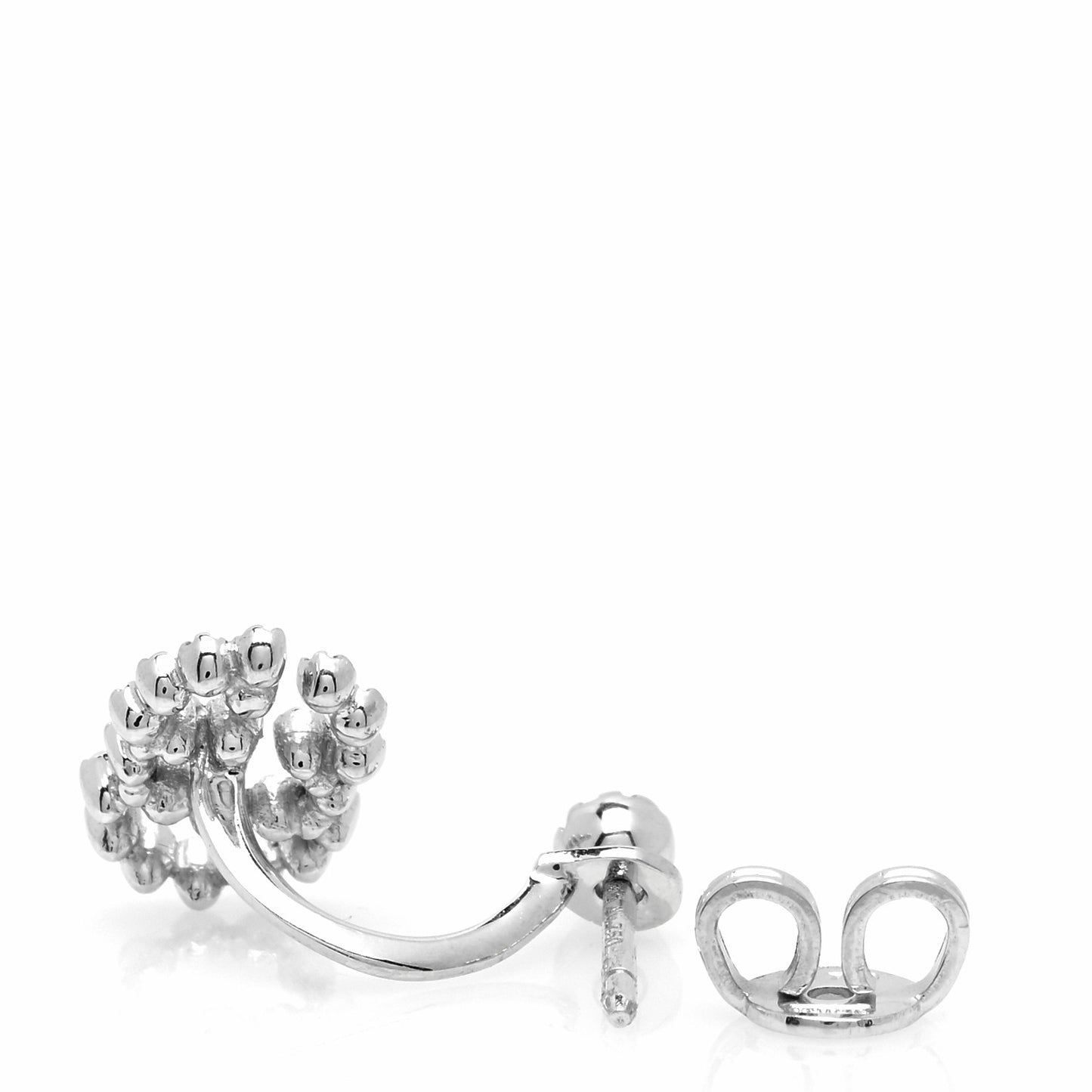 18K White Gold Diamond Running G Single Earring