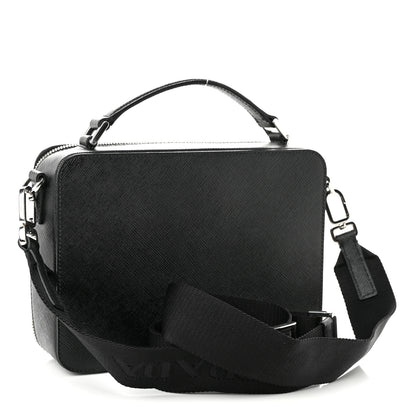 Prada Saffiano Travel Medium Brique Crossbody Bag Black 3 of 9