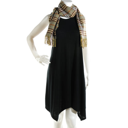 Burberry Cashmere Nova Check Fringe Scarf Green 2 of 4