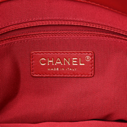 Chanel Lambskin Large Shopping Chain Tote Red 6 of 11