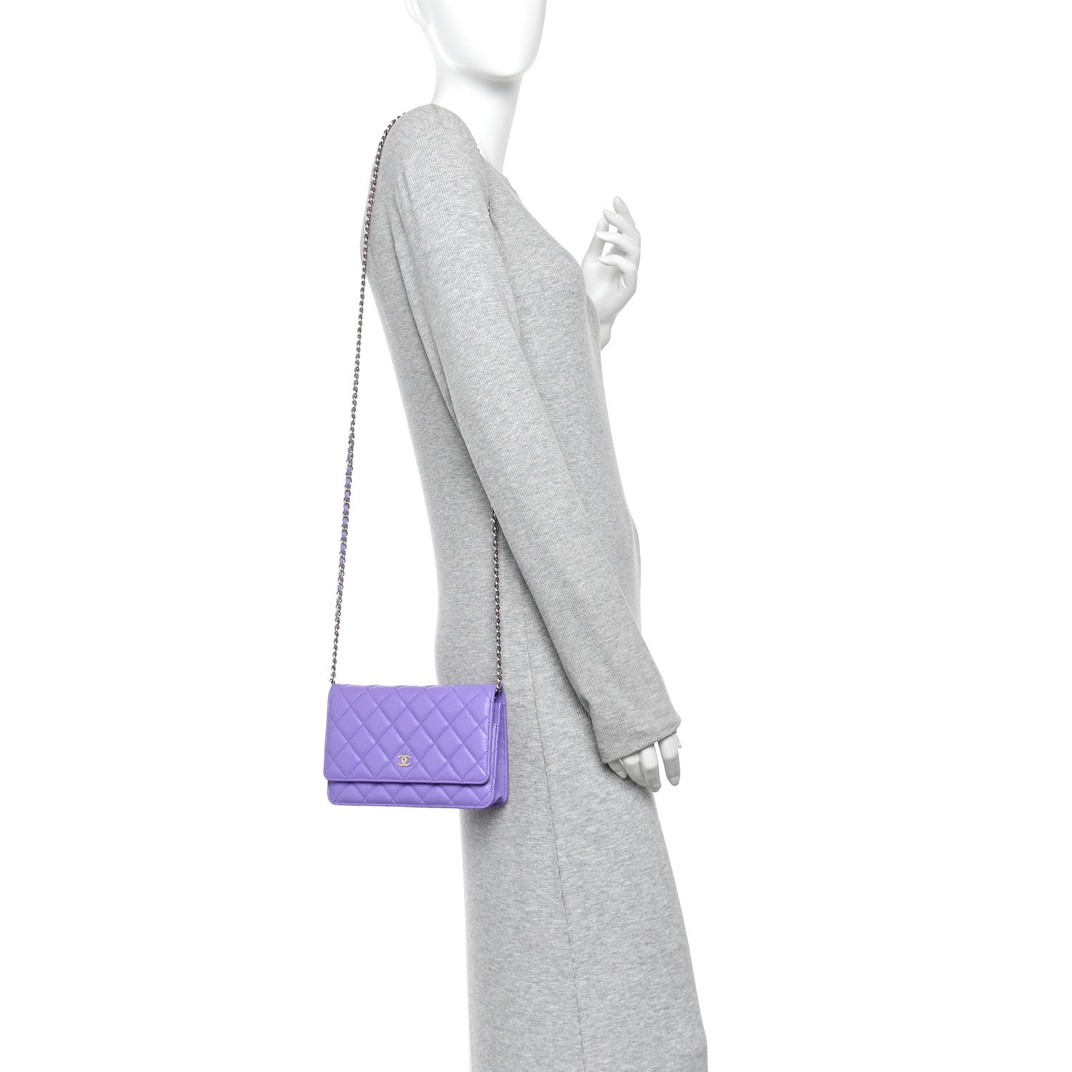Chanel Caviar Quilted Wallet On Chain WOC Purple 2 of 12