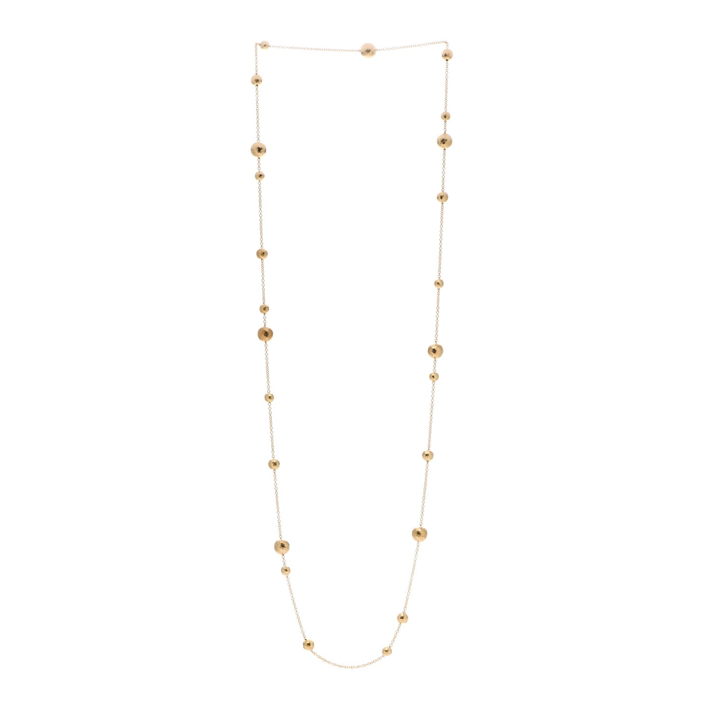 18K Yellow Gold Paloma Picasso Hammered Bead Station Necklace