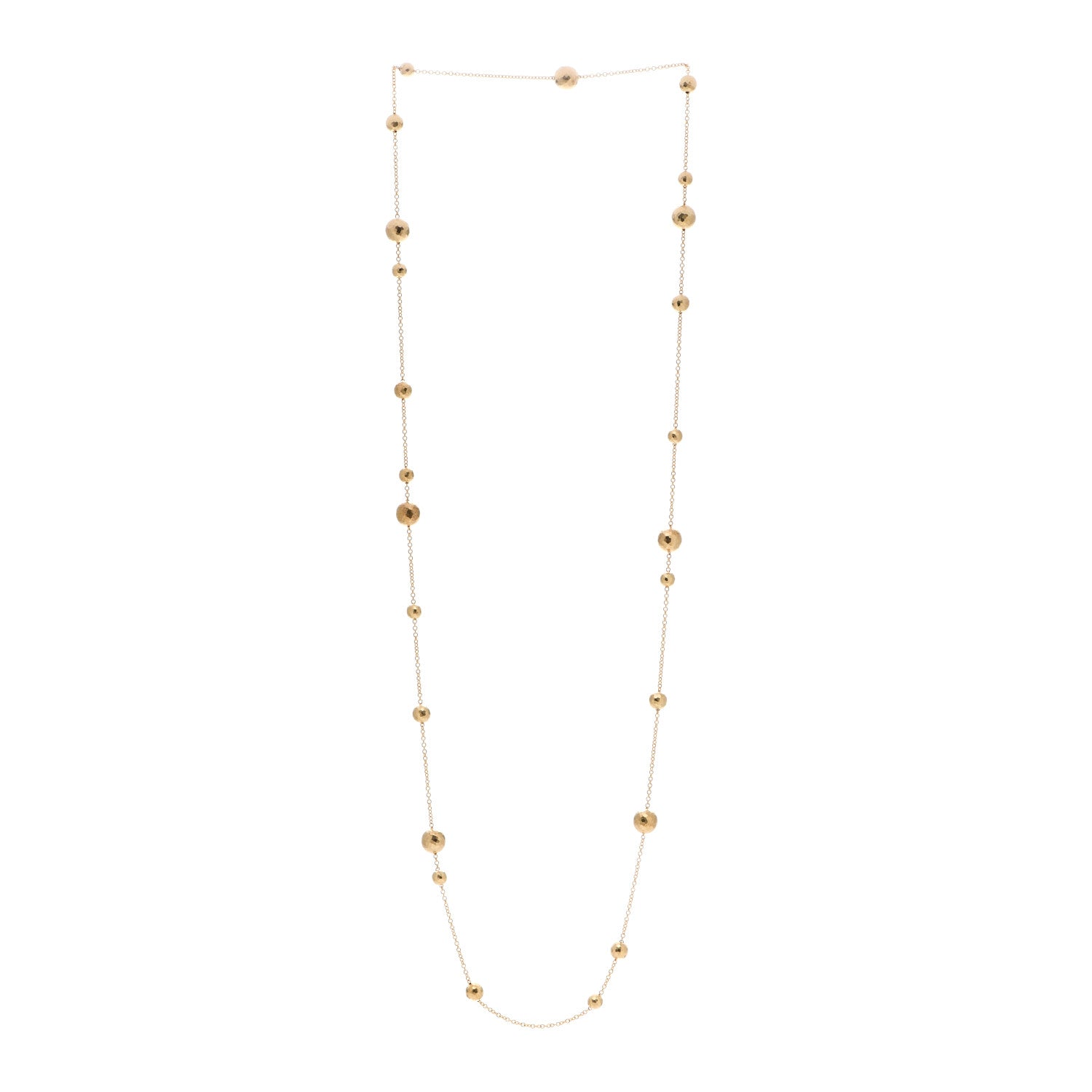 Tiffany 18K Yellow Gold Paloma Picasso Hammered Bead Station Necklace 3 of 4