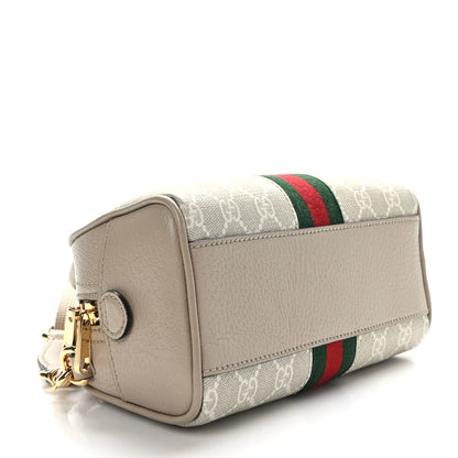 Gucci GG Supreme Monogram Textured Dollar Calfskin Web Mini Ophidia Top Handle Bowler Bag Beige Mystic White Oatmeal 3 of 10