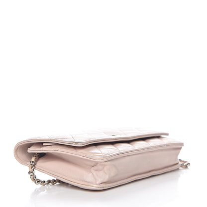 Chanel Lambskin Quilted Wallet On Chain WOC Rose Pale 4 of 26