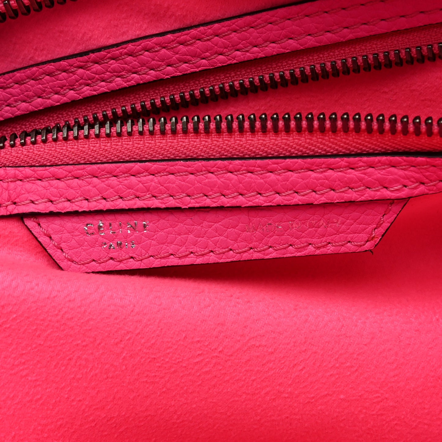 Drummed Calfskin Mini Luggage Fluo Pink