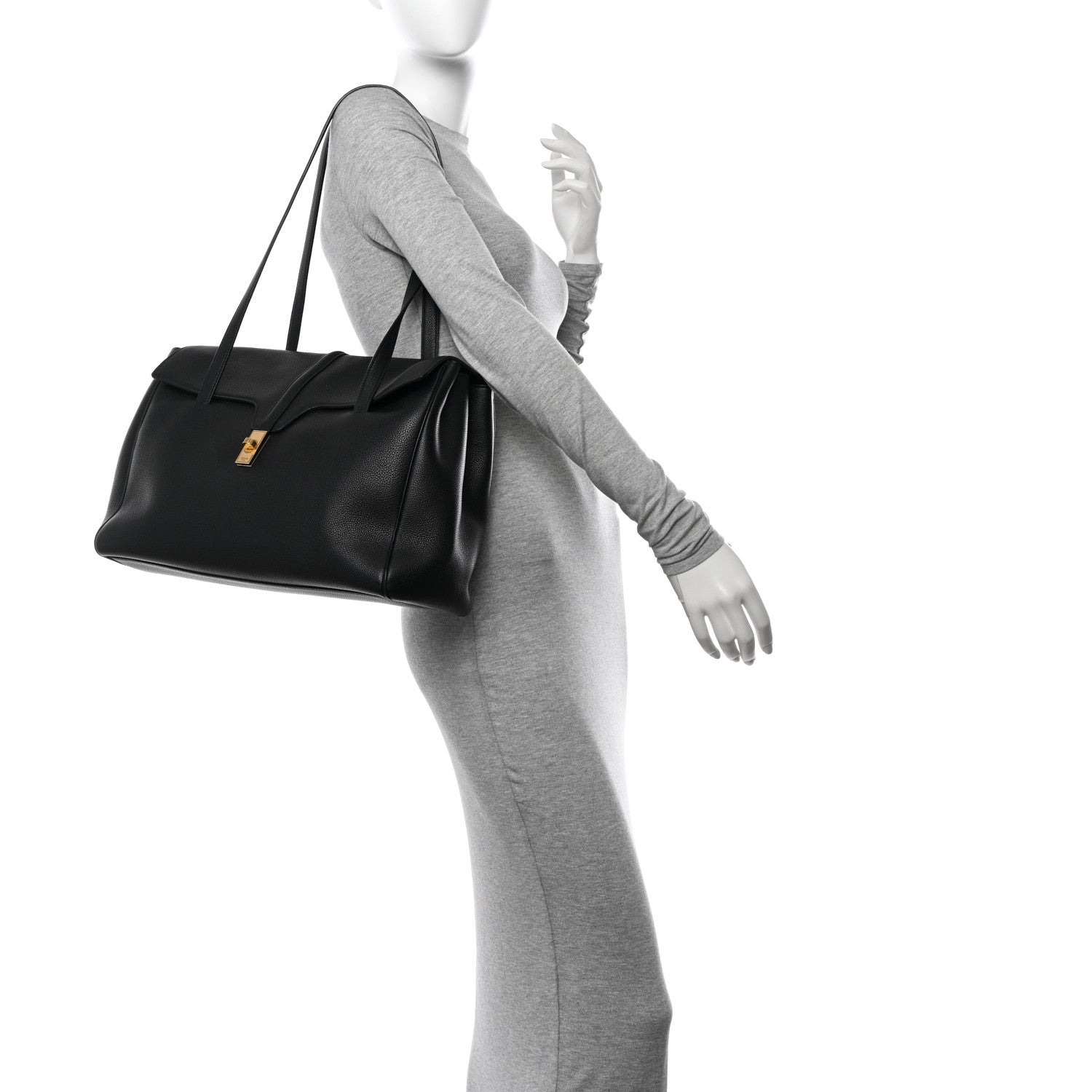 Celine Grained Calfskin Large Soft 16 Bag Black 2 of 11