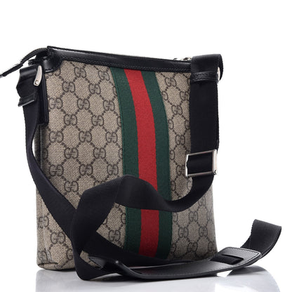 Gucci GG Supreme Monogram Web Messenger Bag Black 3 of 7
