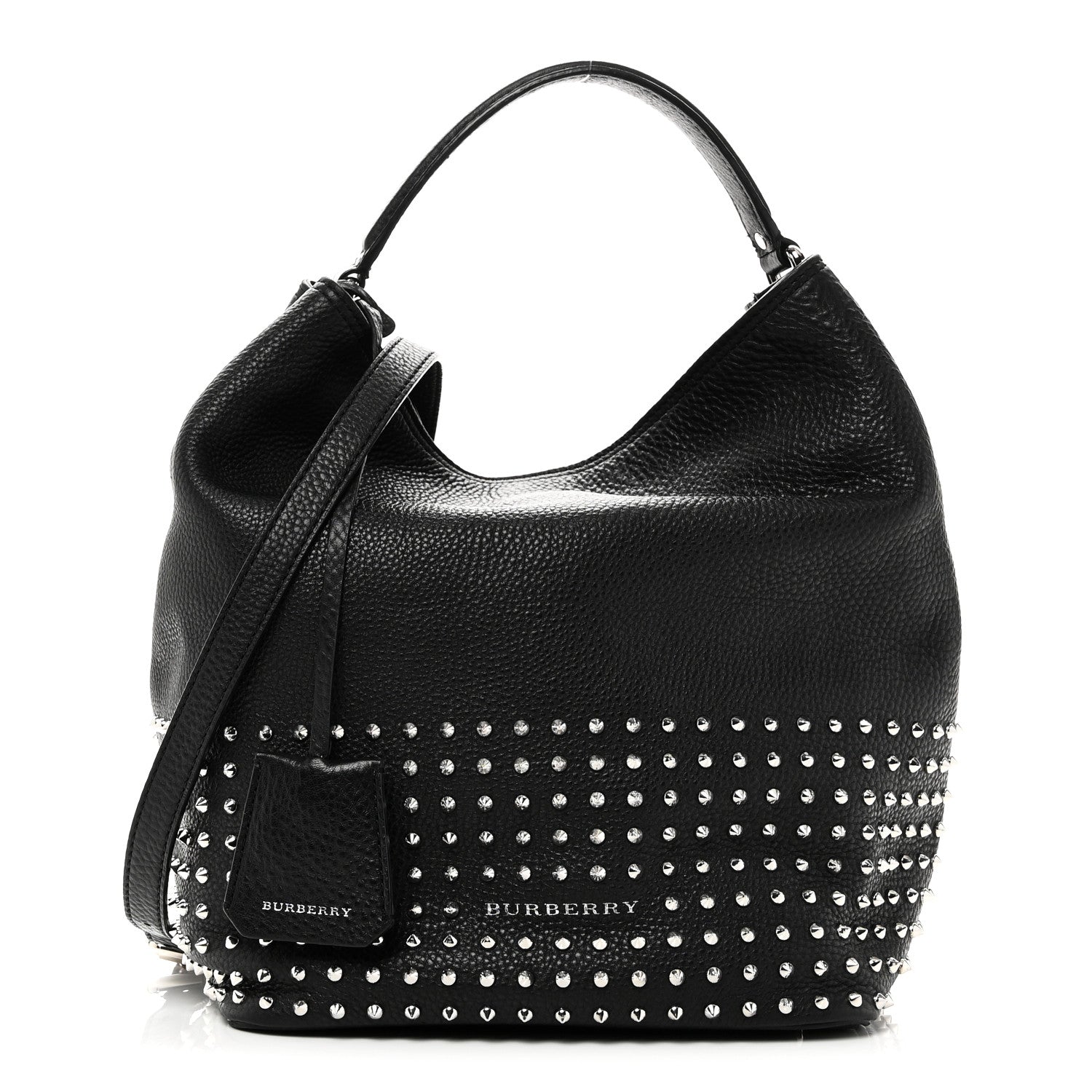 Burberry Calfskin Studded Medium Susanna Hobo Black 1 of 9