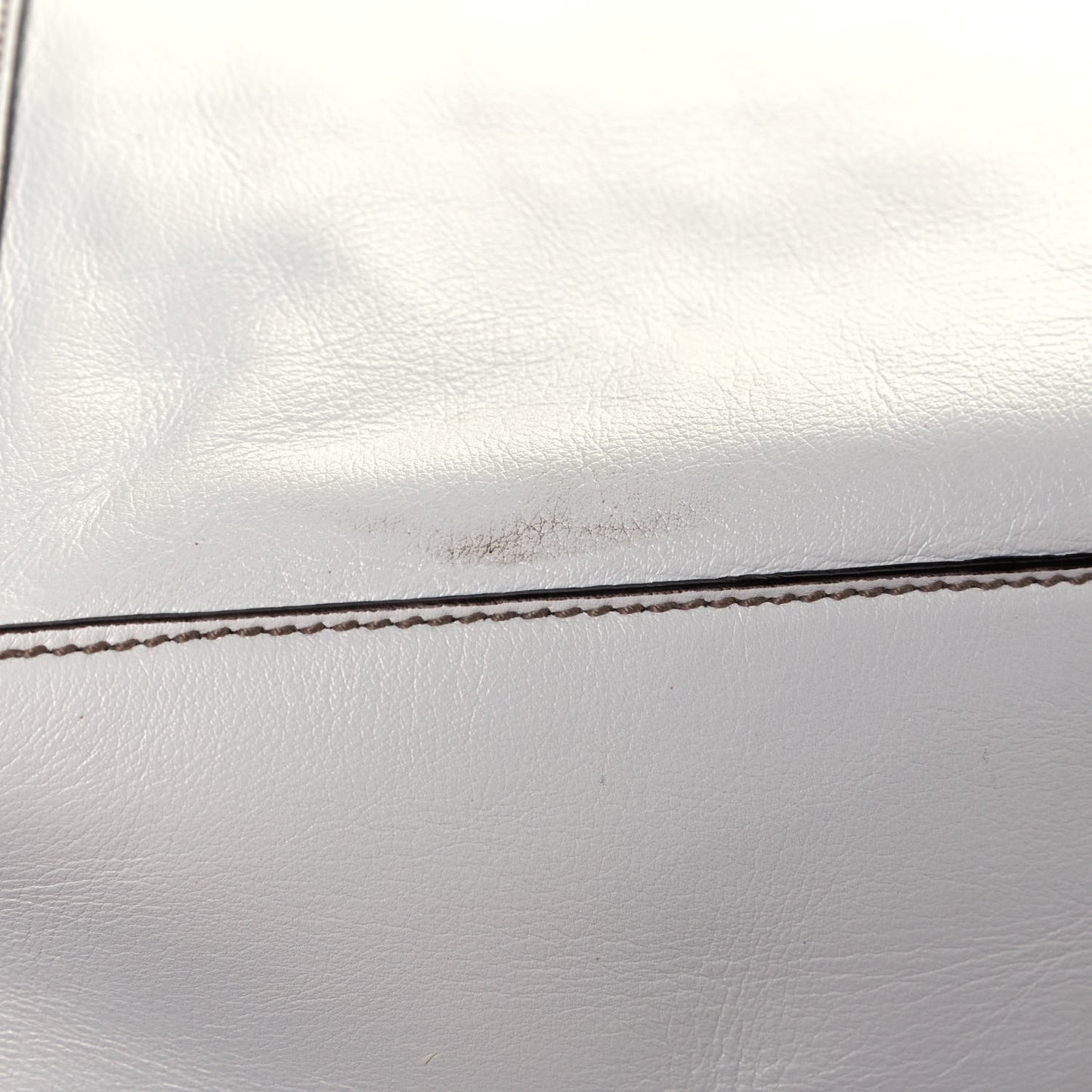 Calfskin Large Britt Shoulder Bag Off White