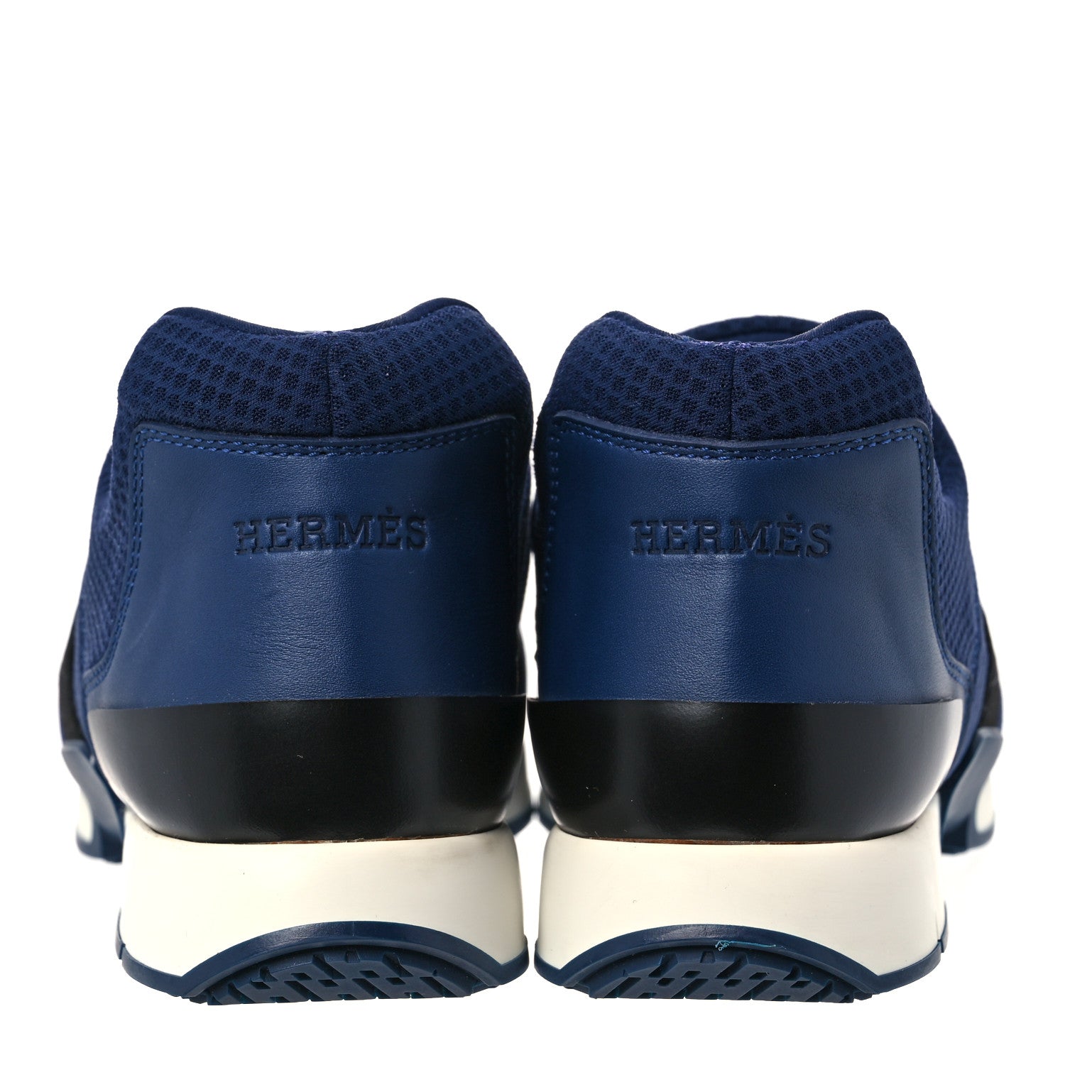 Hermes Technical Canvas Calfskin Run Sneakers Bleu Diplomatique 5 of 10