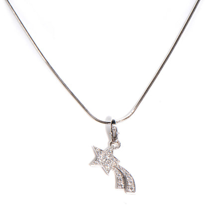 Chanel 18k White Gold Diamond Comete Pendant Necklace 1 of 5