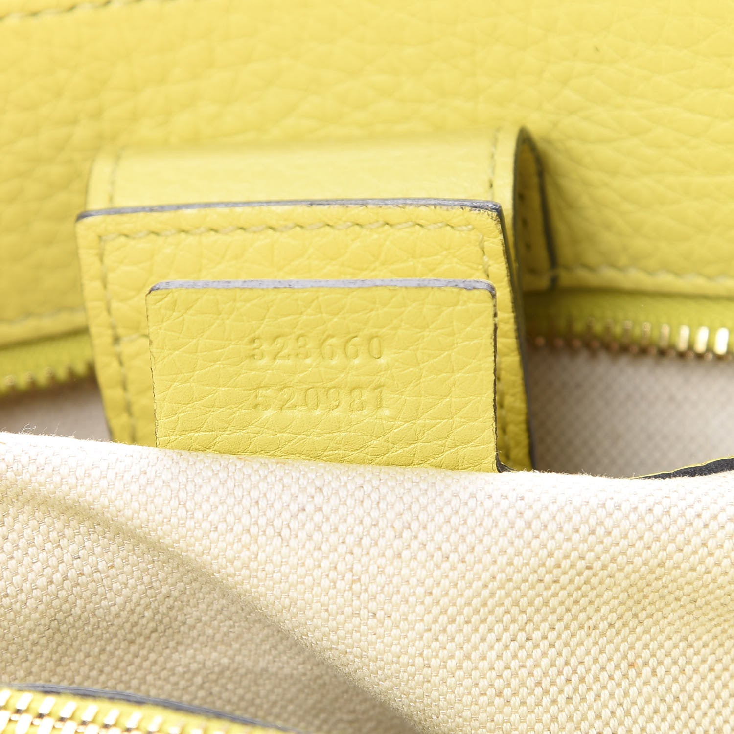 Gucci Pebbled Calfskin Medium Bamboo Shopper Tote Citrus 7 of 18