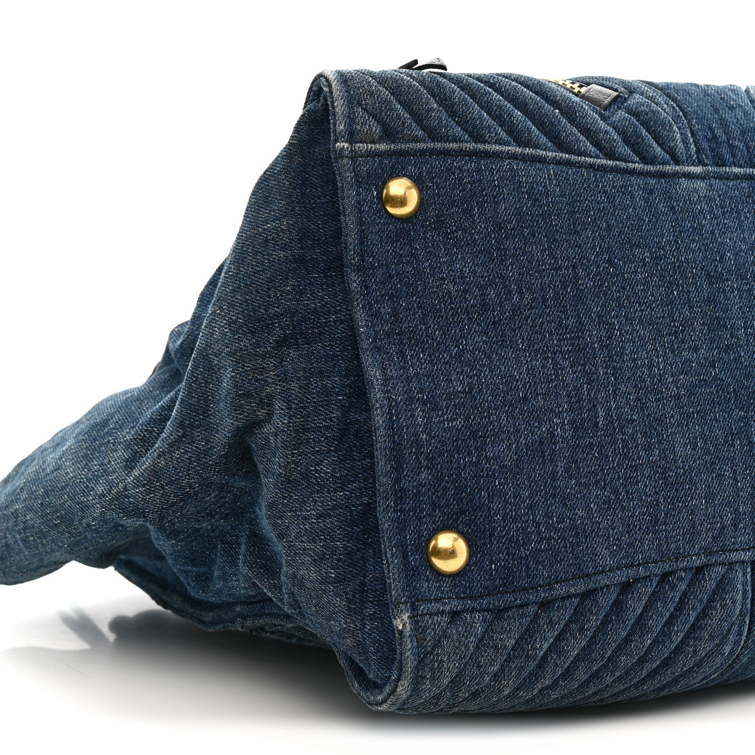 Miu Miu Denim Matelasse Biker Tote Avio 9 of 16