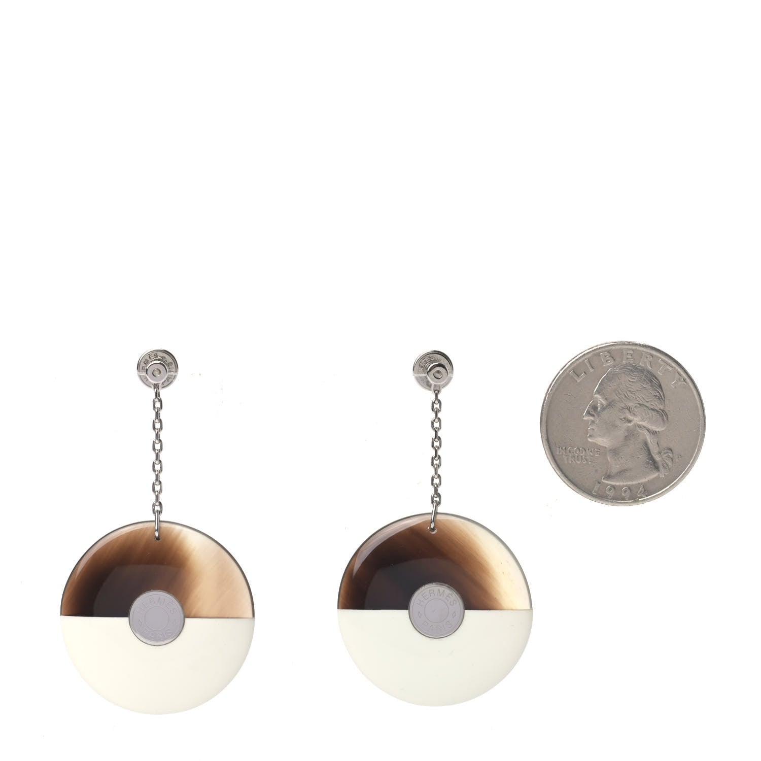 Hermes Buffalo Horn Minimale Earrings 2 of 4