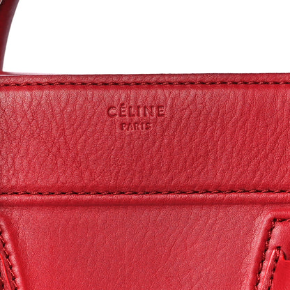 Celine Baby Grained Calfskin Medium Phantom Luggage Carmin 6 of 12